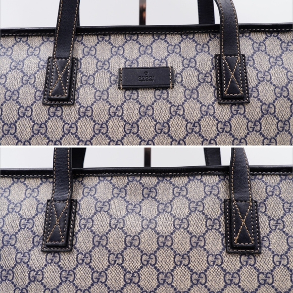 AW41❤️ GUCCI GG Supreme Monogram Zippered Shopping Tote - Picture 5 of 14